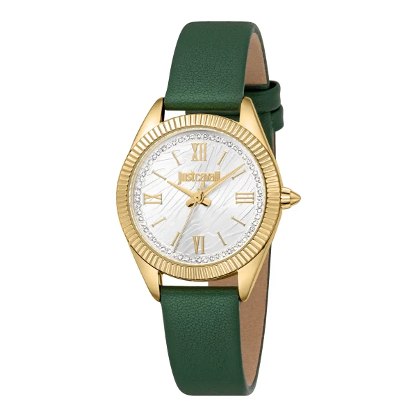 Just Cavalli Animalier Amabile Ladies Fashion Watch - Leather Green Silver JC1L388L0025 main image